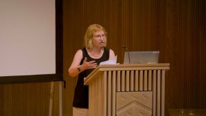 Professor Fania Oz-Salzberger delivering the 2026 Massada Annual Lecture at the Sultan Nazrin Shah Centre, Worcester College, Oxford